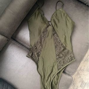 One piece swimsuit with built in bra